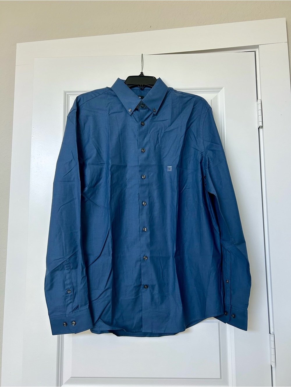 Express Men's Slate Blue Button-Down Dress Shirt